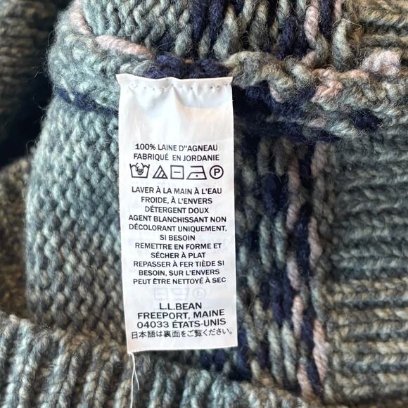 LL Bean Classic Ragg 100% Lambswool Sweater Henley Fair Isle Mens XXL Tall - Picture 6 of 8